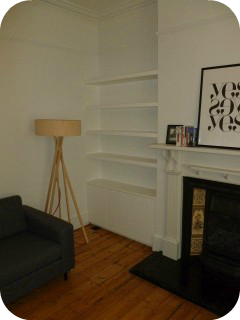 alcove cupboards at london library wall